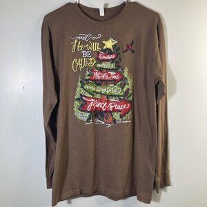 Womens LIF Apparel Tee Shirt Isaiah 9:6 And He Will Be Called‎ Wonderful M Brown